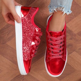 Women's Casual Sneakers, Low Cut Lace Up Fashion Shoes, Casual Attire Flat Sports Shoes, Women Shoes