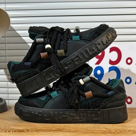 Men's Bohemian Style Rope Braided Sneakers- Low-top Lace-up Beige/White//Green  Shoes with Braided Rope Decoration, Lightweight All-season Casual Shoes, Fabric Upper and Cushioned Insole, Suitable for Bohemian Fashion Street Style