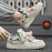 Men's Bohemian Style Rope Braided Sneakers- Low-top Lace-up Beige/White//Green  Shoes with Braided Rope Decoration, Lightweight All-season Casual Shoes, Fabric Upper and Cushioned Insole, Suitable for Bohemian Fashion Street Style