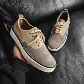 Men's Korean-Style Skate Shoes - Breathable Low-Top Sneakers with Soft Sole & Cushioning, Wear-Resistant Skateable Teeners for - Urban Style (Casual Skateboarding Shoes)