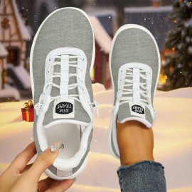 Men's & Women's Low-Top Lace-Up Sneakers with Arch Support - Minimalist Casual Shoes, Breathable Fabric Upper, Cushioned TPR Sole Suitable for All-Season Wear - Unisex Trainers for Gym, Office, Travel & Daily Use (Round Toe)