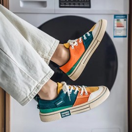 Men'S Shoes with a Comfortable And Breathable Canvas Design Featuring a Color-Block Style from Four Seasons Fashion