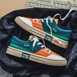 Men'S Shoes with a Comfortable And Breathable Canvas Design Featuring a Color-Block Style from Four Seasons Fashion