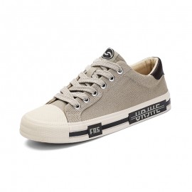 Men'S Canvas Shoes, Spring New | Korean Style, Trendy, Comfortable, Low-top Flat, Versatile Casual Shoes, Rubber Sole, Fabric Inner, Lace Closure, Round Toe