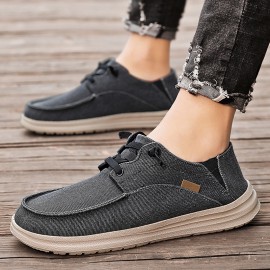 Men's Canvas Shoes with Straps, Loafers, Flat Casual Shoes, Breathable