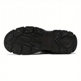 Casual Work Shoes for Men, Designed As Fashionable Boots That Are Breathable And. Made with Faux, Featuring a PVC Sole And EVA Insole, They Have a Round Toe And a Lace-Up Style. These Mid-High Tube Boots Are Perfect for Running, Hiking