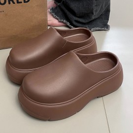 Women'S Heavy Duty EVA Slip-On Moccasin Style | Thick Non-Slip Sole, Solid Color (Brown/Black/White/Beige/Navy/Gray), Indoor/Outdoor Use with Arch Support and Ergonomic Design, Comfortable and Durable, Suitable for Elderly and Mobility-Impaired Indi