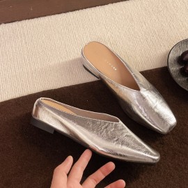 Women's Slip-On Mule Flats - Closed Square Toe Backless Dress Shoes with Cushioned Insole & Sole, All-Season Casual & Dressy Flats for, Semi-Formal, Casual Attire,,,