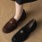 Women's Genuine Sheepskin Loafers with Thick Mid-Heel & Fringe Detail - Round Toe Korean Style, Sole & Outsole - Hand Washable (Compatible with Korean Fashion), Women Shoes