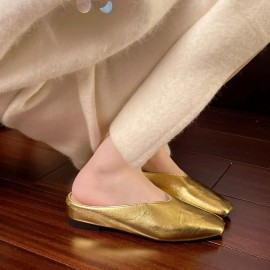 Square Toe Flat Elegant Slip-On Women's Shoes/ Summer Office Comfortable Lightweight Casual Shoes, Women Shoes