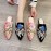 Women's Summer Outdoor Slippers Large Size New Pointed Embroidered Mules Flat Fashion Closed Toe Lazy Half Slippers, Women Shoes