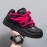 Men'S & Women'S Chunky Platform Sneakers - Korean Retro Style Wide Width Shoes with Thick EVA Sole, Low-Top Round Toe & Lace-Up Closure, /Pink Colorway - All-Match Casual Footwear for Spring/Autumn, Versatile for Everyday & Statement Outfits
