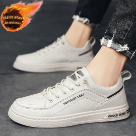 Winter Hot-Selling White Sneakers | Trendy Warm Thickened Padded, Low Top, Slip-On, Perfect for All