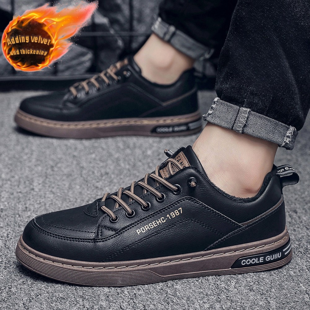 Winter Hot-Selling White Sneakers | Trendy Warm Thickened Padded, Low Top, Slip-On, Perfect for All