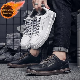 Winter Hot-Selling White Sneakers | Trendy Warm Thickened Padded, Low Top, Slip-On, Perfect for All