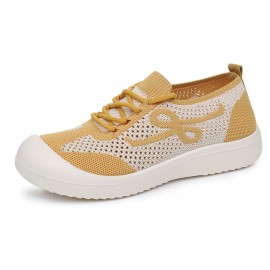 New Women'S Breathable Mesh Sneakers | Casual Low-Top Shoes, Versatile Fashion, Comfortable, Slip-on Closure, Solid Color Fabric Upper, Women Shoes