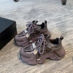 Women'S Mesh Platform Sneakers | Spring New, All-Match, Hot, Small Height Increasing, Casual, Low Top, Slip-on Closure, Solid Color, Fabric Upper and Inner