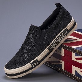 Premium Men'S Mesh Sneakers | Breathable Slip-On Casual Shoes, Comfortable Soft Sole Walking Footwear, Lightweight Non-Slip Low-Top Board Shoes, Stylish Everyday Fashion Sneakers, Big Size 38-48