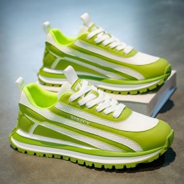 New Summer Men'S Shoes: Trendy, Breathable Mesh Sports Casual Footwear with Thick Soles for Dads