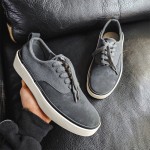 Men's Korean-Style Skate Shoes - Breathable Low-Top Sneakers with Soft Sole & Cushioning, Wear-Resistant Skateable Teeners for - Urban Style (Casual Skateboarding Shoes)