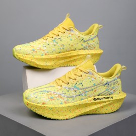 Unisex Ultra-light Professional Marathon Running Shoes | Carbon Plate Shock Absorption, Breathable Low-top Design, TPR Sole for All-season Training, Gym, Track and Field, and Daily Sports Occasions