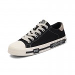 Men'S Canvas Shoes, Spring New | Korean Style, Trendy, Comfortable, Low-top Flat, Versatile Casual Shoes, Rubber Sole, Fabric Inner, Lace Closure, Round Toe