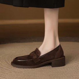 Women'S Korean Style Elegant Slip-On Loafers - Round Toe Flat Sole with Tassel Accent, Glossy EVA Cover Upper & Lining, All-Season Comfortable Casual & Formal Shoes, Hand Washable () - Versatile Everyday Loafers for Women