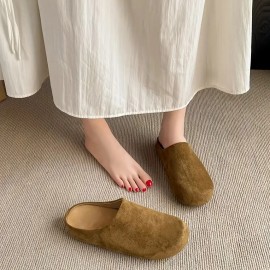 Solid Color Five Colors Women's Mules Half-Wrapped Shoes Comfortable Casual Versatile Suitable Commuting and Walking