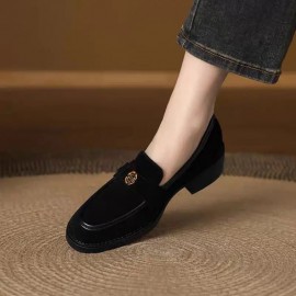 Women'S Korean Style Elegant Slip-On Loafers - Round Toe Flat Sole with Tassel Accent, Glossy EVA Cover Upper & Lining, All-Season Comfortable Casual & Formal Shoes, Hand Washable () - Versatile Everyday Loafers for Women