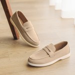 Illy Flat Versatile Slip-On Men'S Shoes | Business Casual Loafers, Korean Fashion Trend, Low Top, Upper, PVC Sole, Fabric Insole