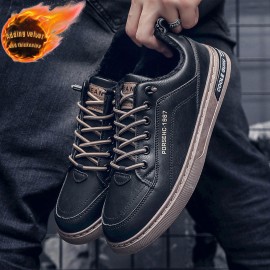 Winter Hot-Selling White Sneakers | Trendy Warm Thickened Padded, Low Top, Slip-On, Suitable for Both Men and Women